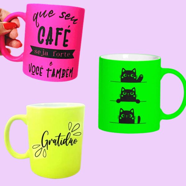 Caneca de porcelana cores neon - Image 8